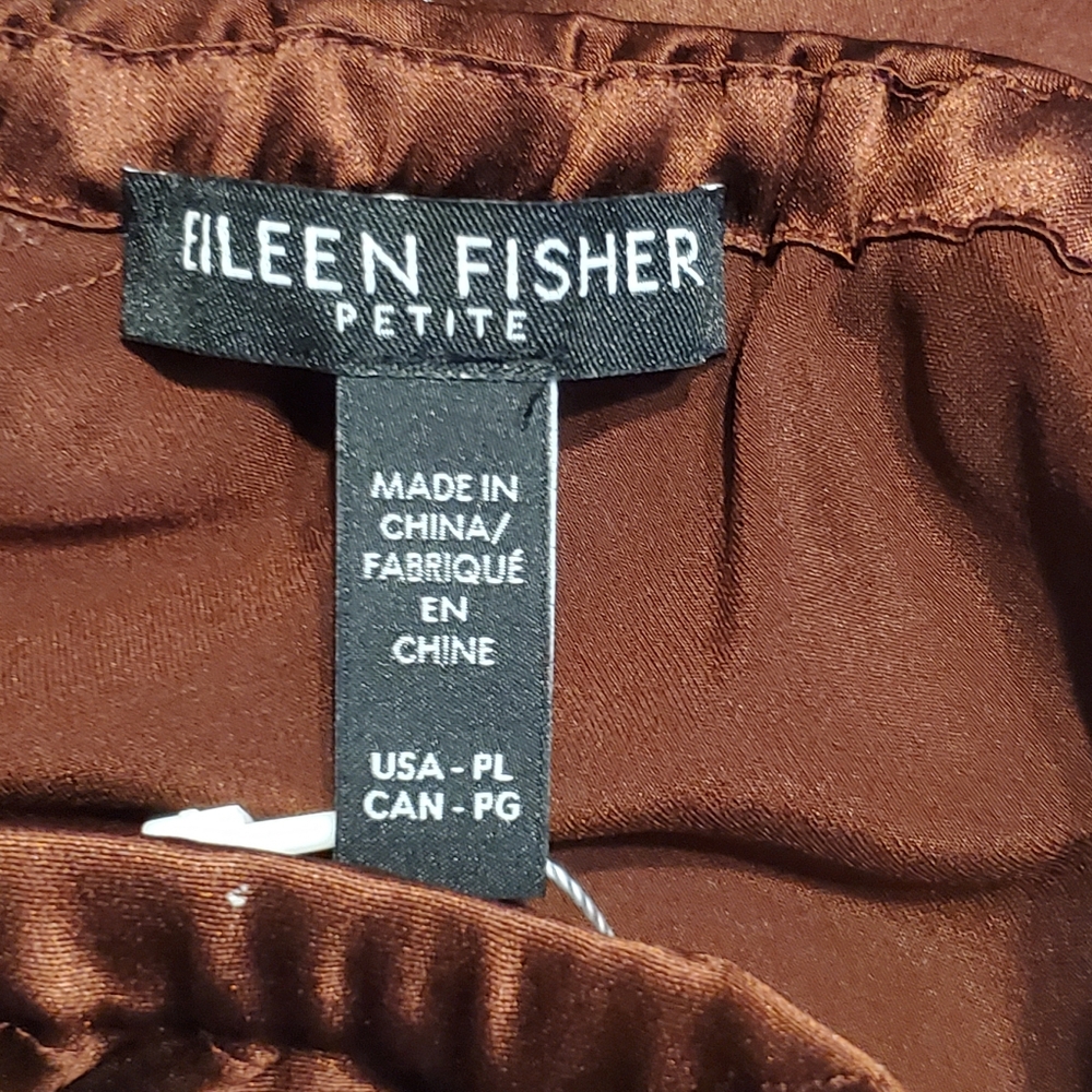 Eileen Fisher Maxi Skirt Size S/LP Redwood Stretch Charmeuse Bias Silk Ret $278 - Picture 10 of 13